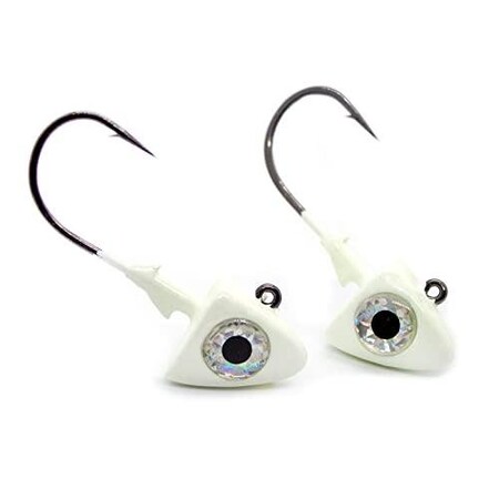 Got-Cha Swim Bait Head W Mustad Hook, 15 Oz, Glow, 2PK WCSH15-GW